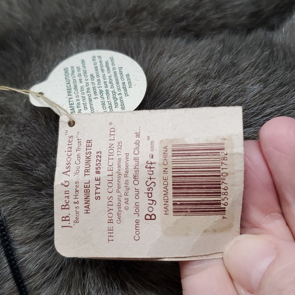 Boyds Bears Hannibel Trunkster #55223 Elephant, Will work for peanuts 🐘🥜 - Picture 6 of 6